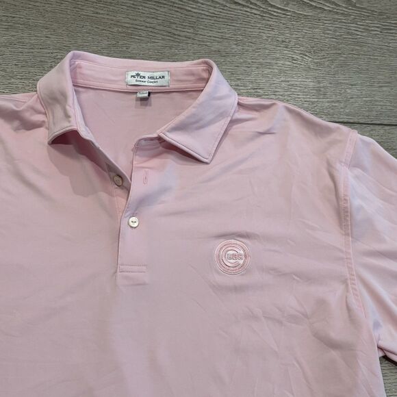 Peter Millar Summer Comfort Chicago Cubs MLB Baseball Golf Polo Mens Medium - Picture 1 of 7